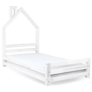 Białe łóżko dziecięce z drewna świerkowego Benlemi Wally, 120x200 cm