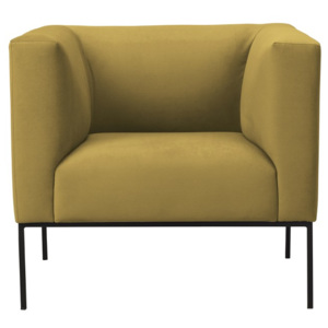 Żółty fotel z metalowymi nogami Windsor & Co Sofas Neptune