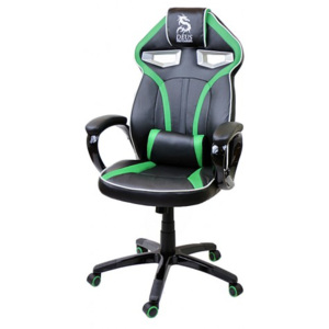 Fotel dla gracza gamingowy DRAGON Black/Green/Black