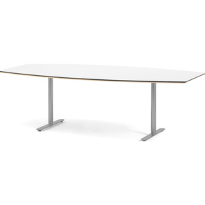 Stół konferencyjny SELMA, 2400x1200x700 mm, biały, szary