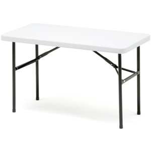 Stół KLARA, składany, 1220x610x745 mm, biały, czarny