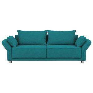 Turkusowa 3-osobowa sofa rozkładana ze schowkiem Windsor & Co Sofas Casiopeia