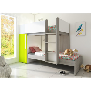 Łóżko piętrowe dla dwójki dzieci Bo7 - zielony - Łóżko piętrowe bez szuflady Bo7