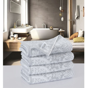 Zestaw 4 ręczników bawełnianych Muller Textiels Preyo Gris, 50x100 cm