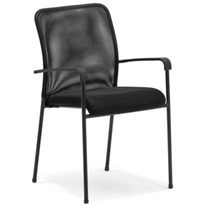 Krzesło konferencyjne Halifax, oparcie z siatki, czarny, czarny
