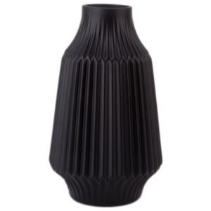 Czarny szklany wazon PT LIVING Stripes, Ø 16 cm