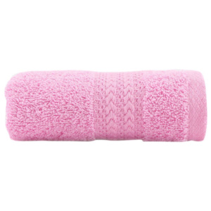 Różowy ręcznik z czystej bawełny Sunny, 30x50 cm