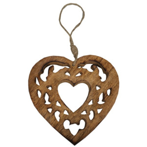 Drewniane serce dekoracyjne Antic Line Wood