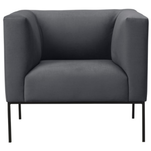 Jasnoszary fotel z metalowymi nogami Windsor & Co Sofas Neptune