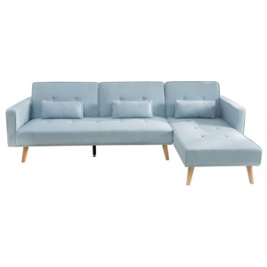 Sofa rozkładana ODDER błękitna 265cm - jasnoniebieski