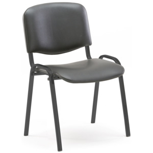Krzesło konferencyjne NELSON, skóra ekologiczna, czarny, czarny