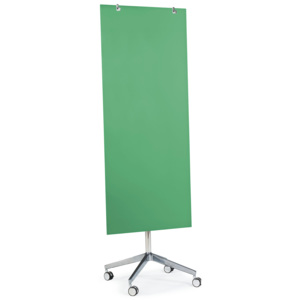 Szklana tablica suchościeralna, na kółkach, 650x1575 mm, zielony
