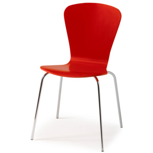 Krzesło do stołówki MILLA, sztaplowane, czerwony