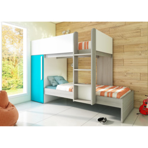 Łóżko piętrowe dla dwójki dzieci Bo7 - karaibski niebieski - Łóżko piętrowe bez szuflady Bo7