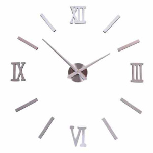 Zegar ścienny Diy HAPI 3D srebny