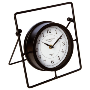 Metalowy zegar CALEDONIAN stołowy, czarny