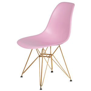 Krzesło DSR Gold King Home pastelowy róż