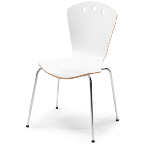 Krzesło do stołówki ORLANDO, biały, chrom