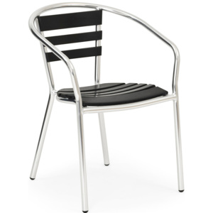 Krzesło do kawiarni ROSWEEL, podłokietniki, aluminium
