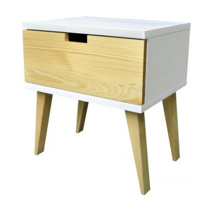 Nowoczesna szafka nocna drewniana SAVONA z szufladą w kolorze sosny