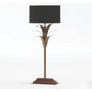 Metalowa lampa stołowaz czarnym abażurem Thai Natura, wys. 74 cm