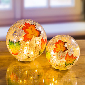Szklana kula LED "Jesienne liście"