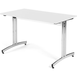 Stół do stołówki SANNA, 1200x700x720 mm, laminat, biały, chrom