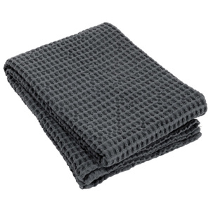 Blomus Waflowy ręcznik kąpielowy CARO szaro-czarny 70 x 140 cm