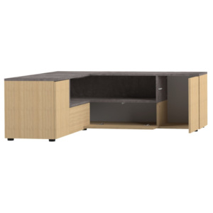 TV stolek w dekorze drewno dębowego i betonu Symbiosis Angle