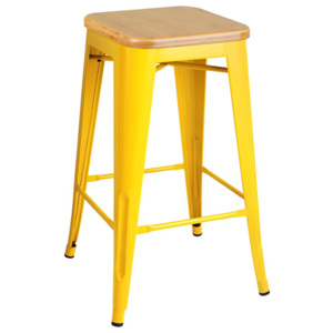 Krzesło barowe 41x41x65cm King Home Tower Wood sosna/żółte