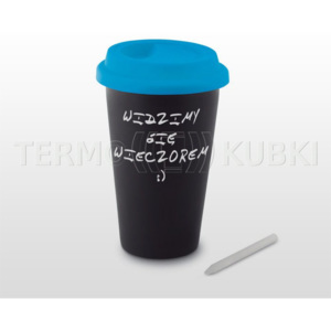 Kubek termiczny ceramiczny 350 ml ARTI (czarny/niebieski)