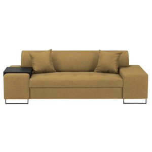 Miodowożółta sofa 3-osobowa z nogami w czarnej barwie Cosmopolitan Design Orlando