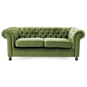 Zielona sofa 3-osobowa Vivonita Chesterfield