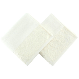 Zestaw dwóch białych ręczników Empire, 90x50 cm