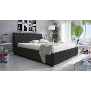 Łóżko Marsylia 160/200 - tapicerowane - czarne