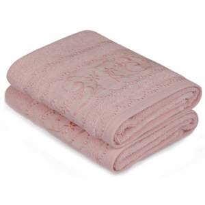 Zestaw 2 różowych ręczników Yosemine