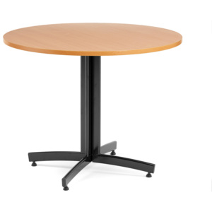 Stół do stołówki SANNA, Ø 900x720 mm, laminat, buk, czarny