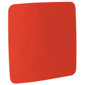 Szklana tablica suchościeralna, zaokrąglone narożniki, 1000x1000 mm, żywa czerwień