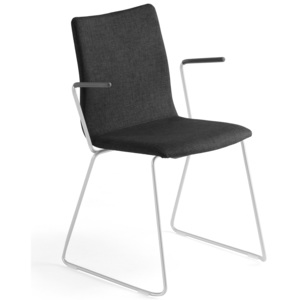 Krzesło konferencyjne OTTAWA, podłokietniki, czarny, szary