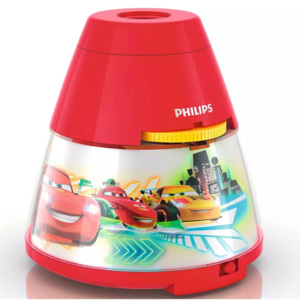 Philips Lampka nocna 2w1 z rzutnikiem Disney Auta, czerwona, 717693216