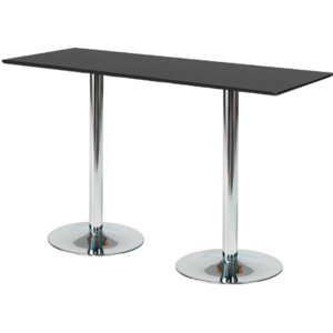 Stół barowy BIANCA, 1800x700x1125 mm, czarny, chrom
