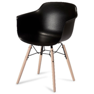 Czarne krzesło z nogami z drewna bukowego Furnhouse Jupiter