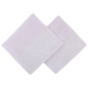 Zestaw 2 jasnofioletowych ręczników z czystej bawełny Handy, 50x90 cm