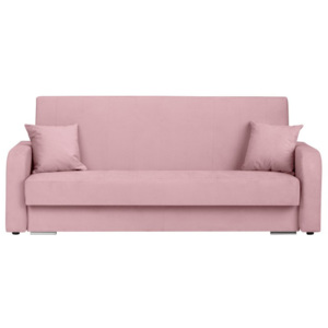 Różowa 3-osobowa sofa rozkładana ze schowkiem Melart Henri