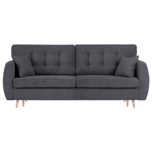 Ciemnoszara 3-osobowa sofa rozkładana ze schowkiem Cosmopolitan design Amsterdam