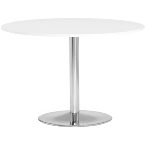 Stół do stołówki LILY, Ø 1100x750 mm, biały, chrom