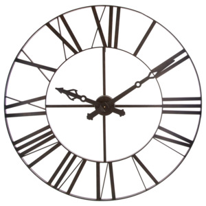 Duży zegar ścienny, designerski zegar, okrągły zegar metalowy, zegar do salonu, zegar dekoracyjny - Ø 110 cm