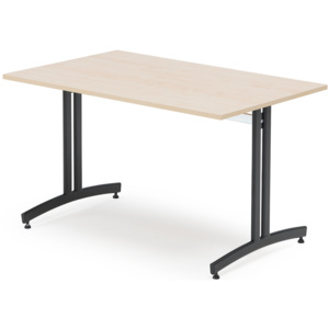 Stół do stołówki SANNA, 1200x800x720 mm, laminat, brzoza, czarny
