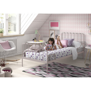 Metalowe łóżko dziecięce Alice jasno różowe