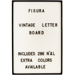 Biała tablica ścienna z czarnymi znakami Fisura Vintage
